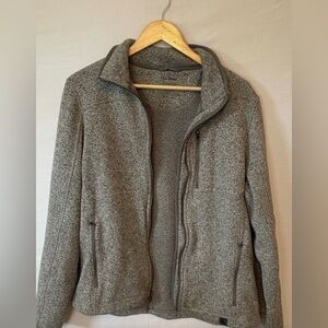 Men’s Full Zip LL Bean Sweater Gray Size Medium